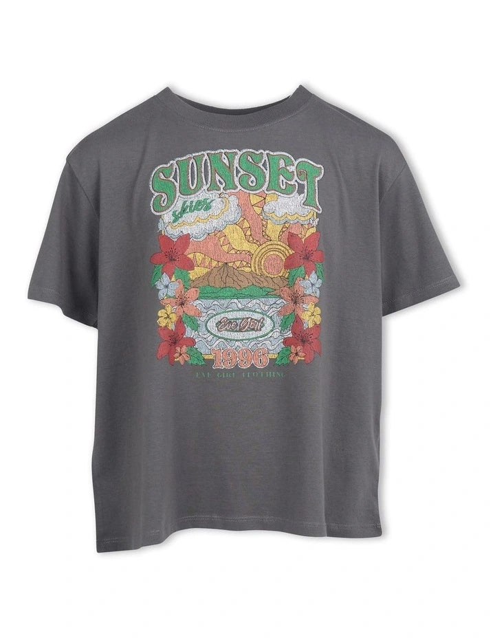 Eve Girl Sunset Tee Charcoal Girls