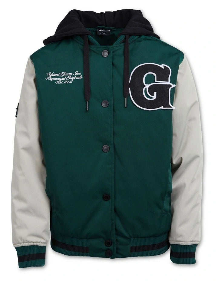 St. Goliath Varsity Bomber Washed Green Boys 3