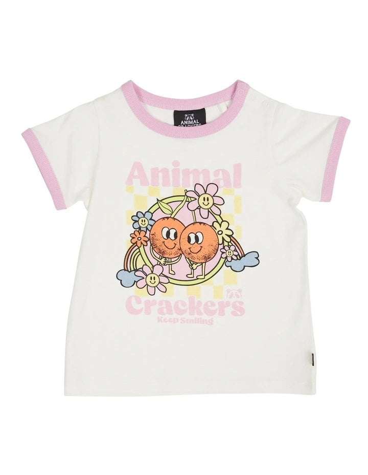 Animal Crackers Cherry Check Tee Girls