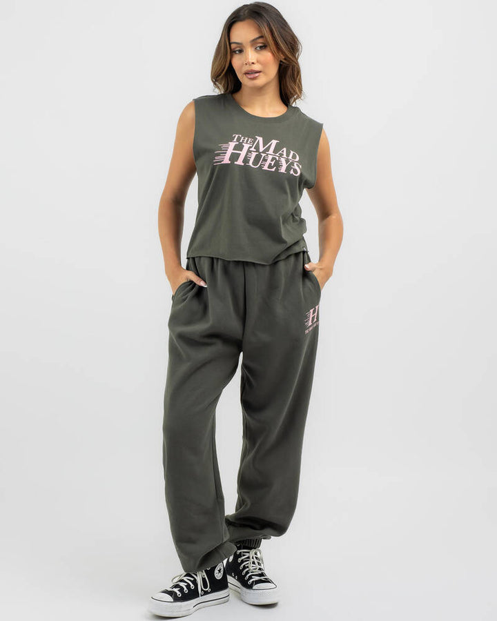 TMH SPEEDING HUEYS | WOMENS CROP MUSCLE - CHARCOAL