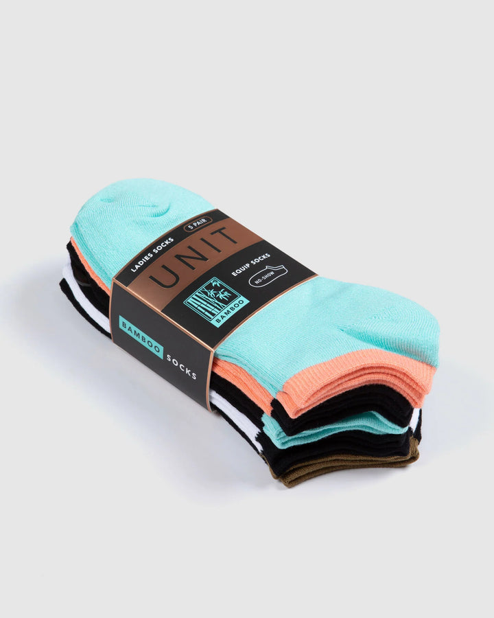UNIT - LADIES SOCKS - INVISIBLE 5 PACK - EQUIP