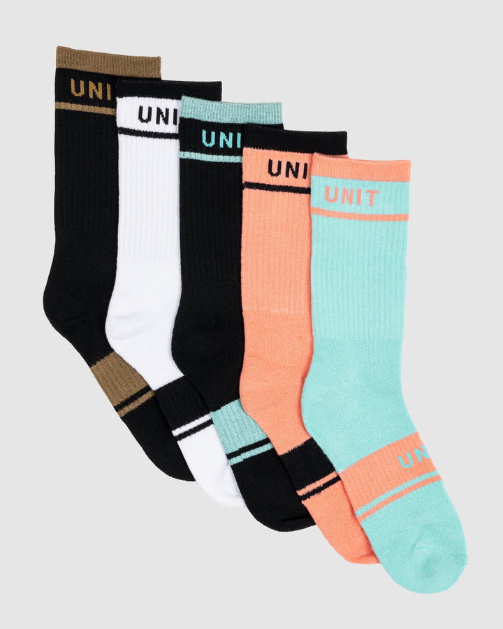 UNIT Ladies Socks - 5pk Bamboo Hi-Lux - Equip