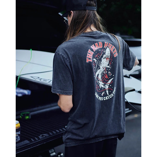 TMH SKEWERED SHARK | SS TEE - WASHED BLACK