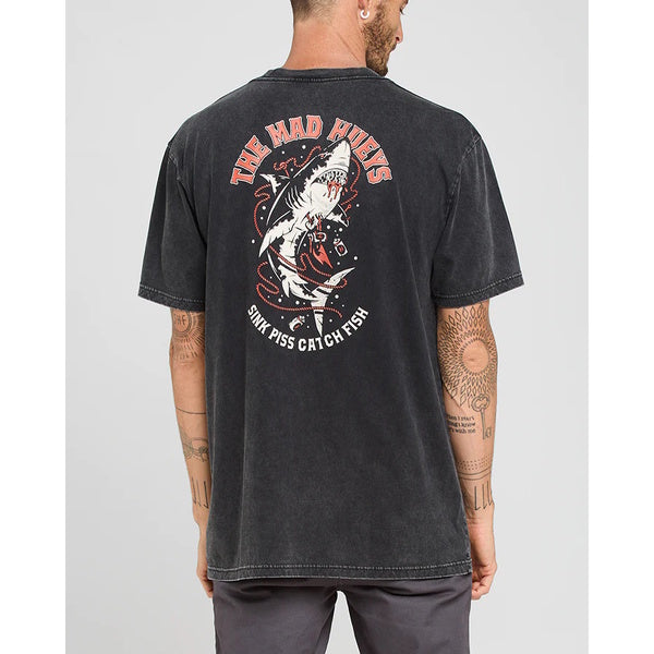 TMH SKEWERED SHARK | SS TEE - WASHED BLACK