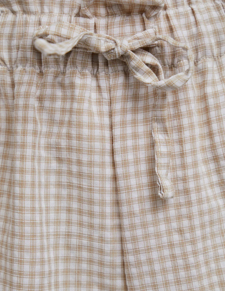Eve Girl Sadie Check Short Tan Girls