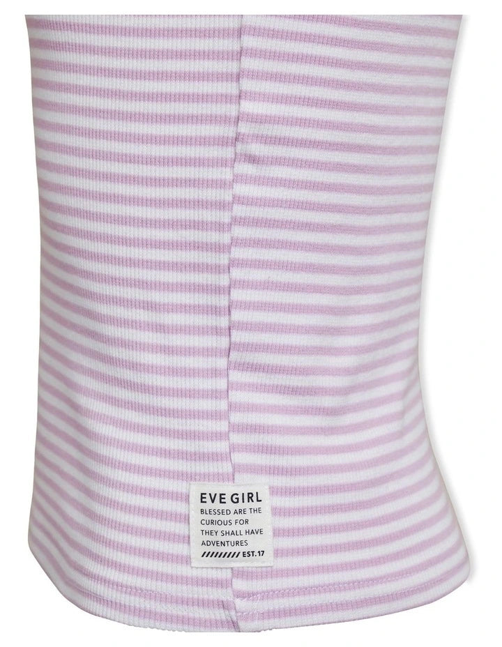 Eve Girl Everyday Stripe Rib Tank Purple Girls 8