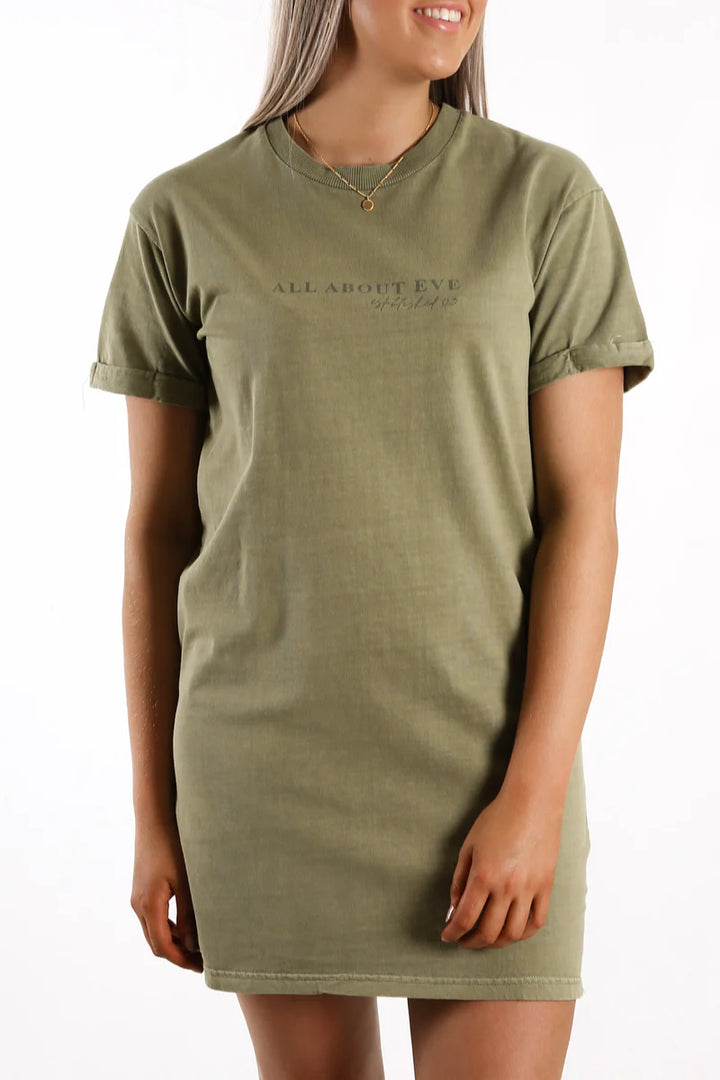 Eve Girl Washed Tee Dress Khaki Girls 3