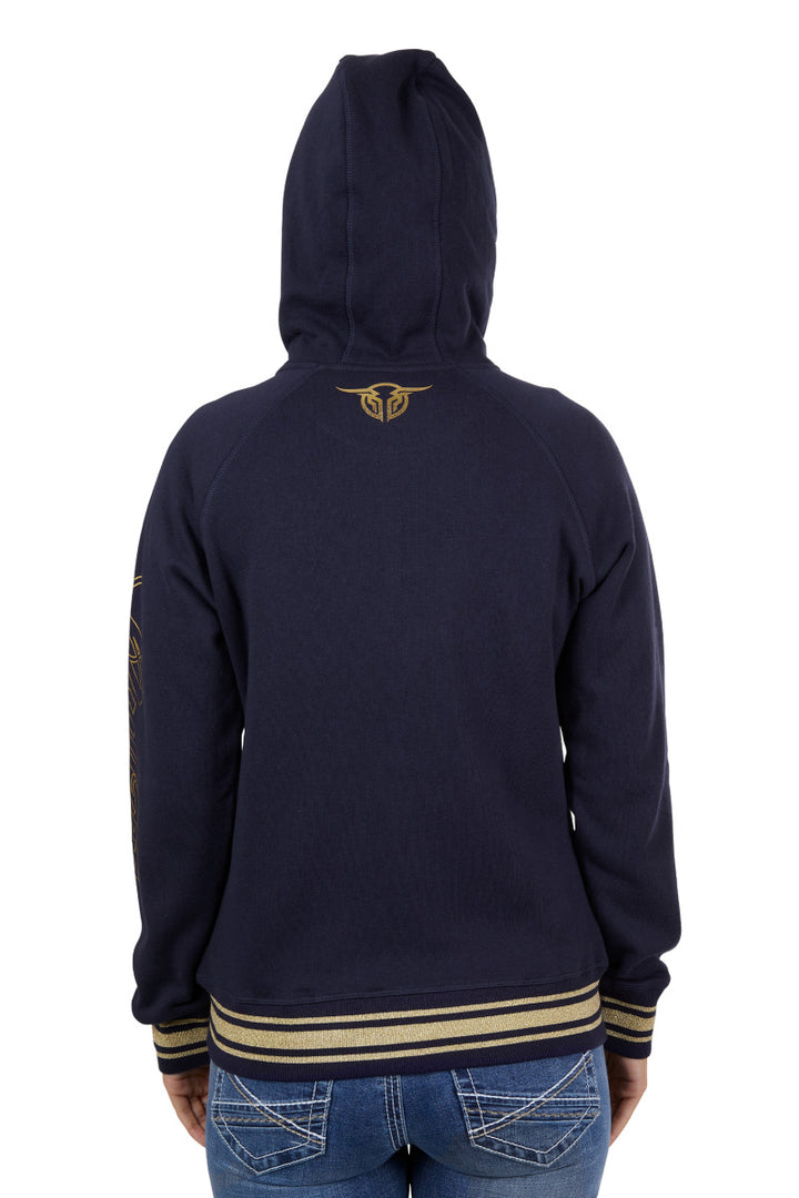 Bullzye Womens Bowen Zip Through Hoodie Dark Navy