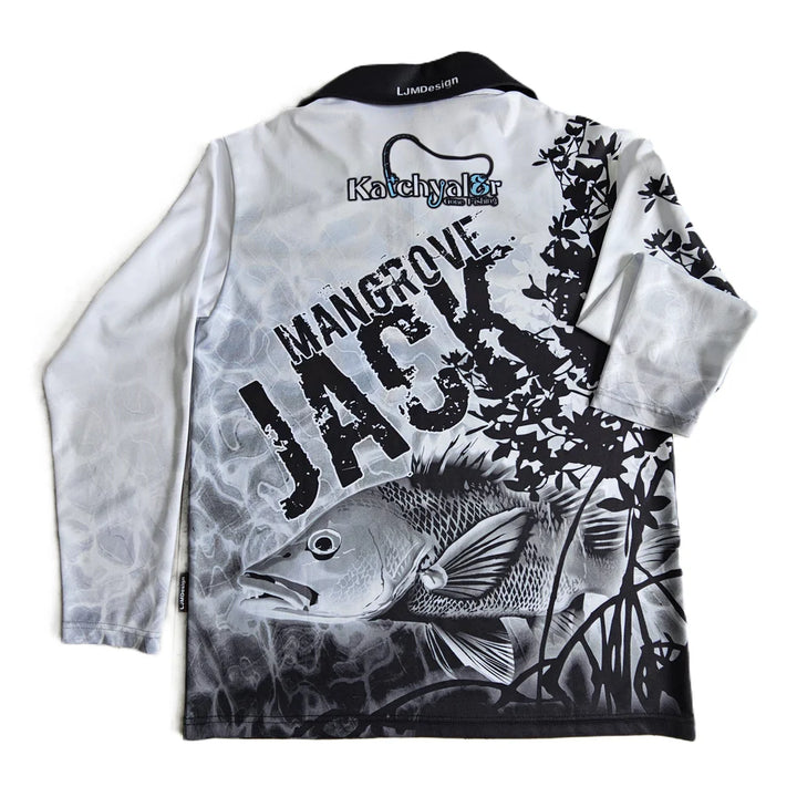 LJM Fishing Shirt Black and White Jack
