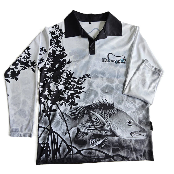LJM Fishing Shirt Black and White Jack