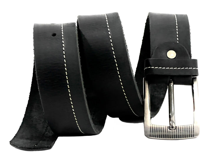 HAARLEM Mens KUZE 16360 Leather Belt 2 shade Black