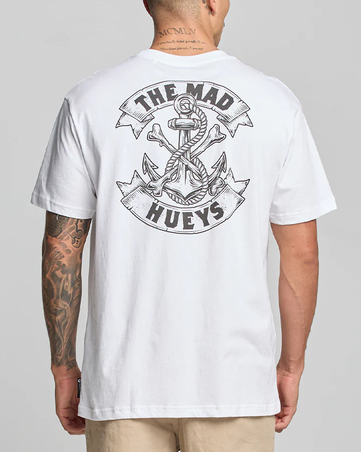 The Mad Hueys - MEN-BONES AHOY- SS TEE- WHITE Size S