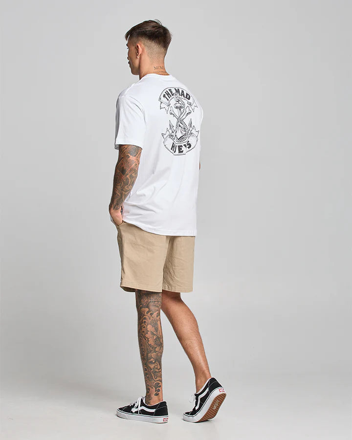 The Mad Hueys - MEN-BONES AHOY- SS TEE- WHITE Size S