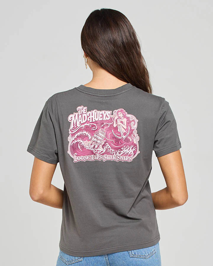 TMH LOOSE LIPS SINK SHIPS | WOMENS SS TEE - CHARCOAL - Size S