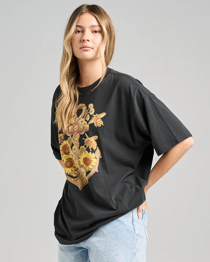 TMH SUNFLOWER ANCHOR | WOMENS OVERSIZED SS TEE