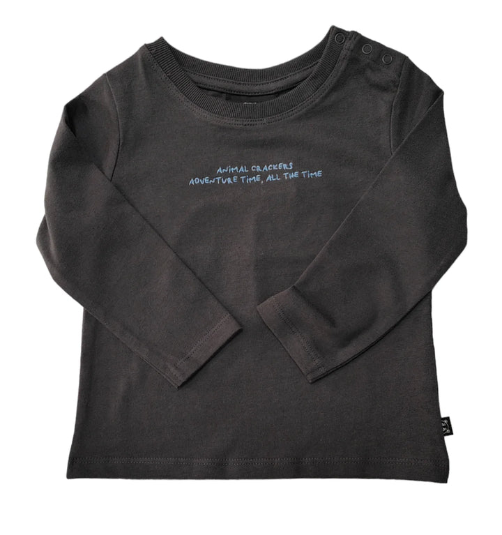 Animal Crackers Adventure L/S Tee Charcoal Boys 0