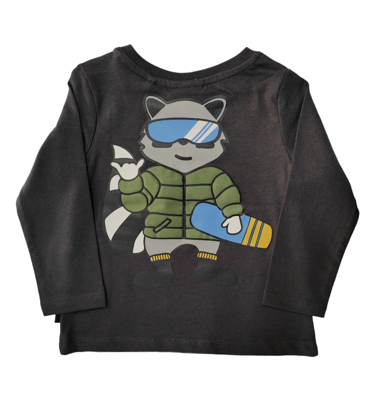 Animal Crackers Adventure L/S Tee Charcoal Boys 0