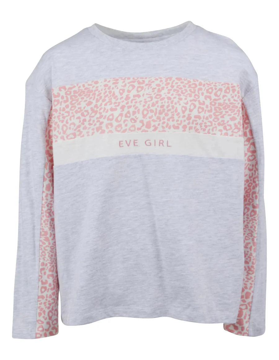 Eve Girl Base Panelled LS Tee Grey 10-16