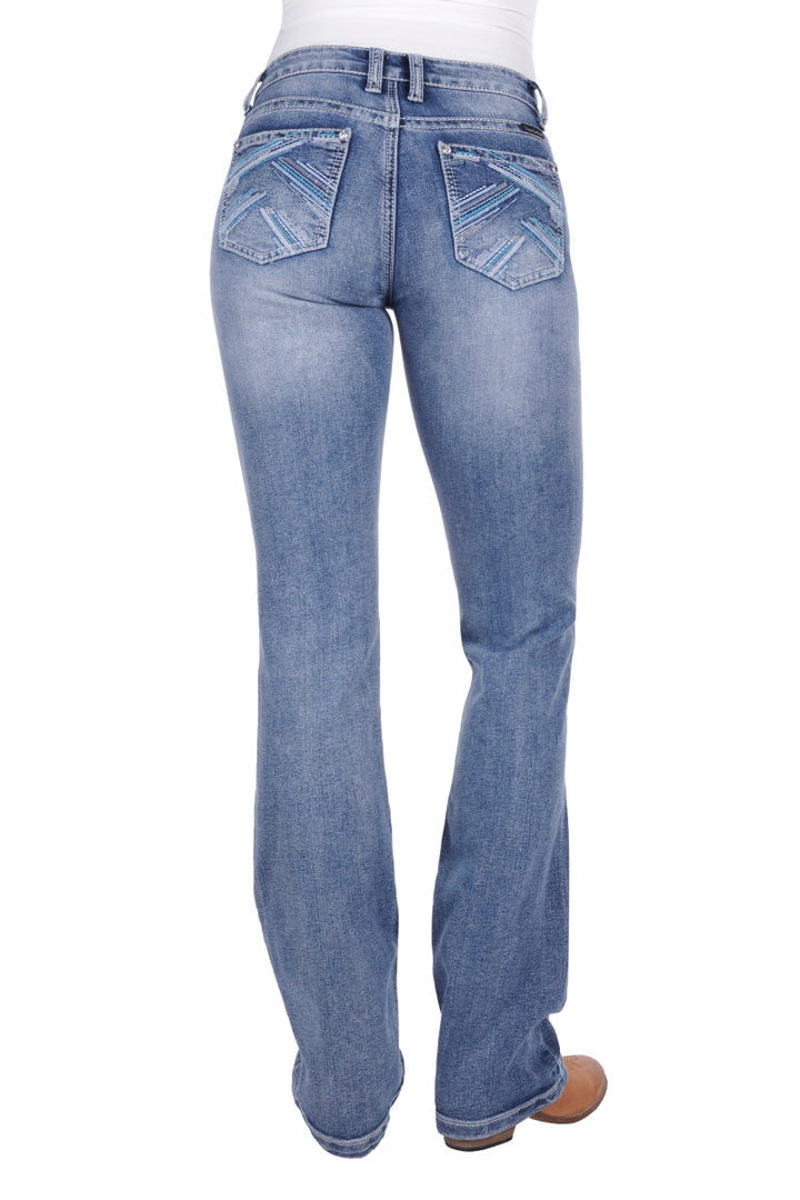 Pure Western Womens Crisscross Relaxrider Jeans