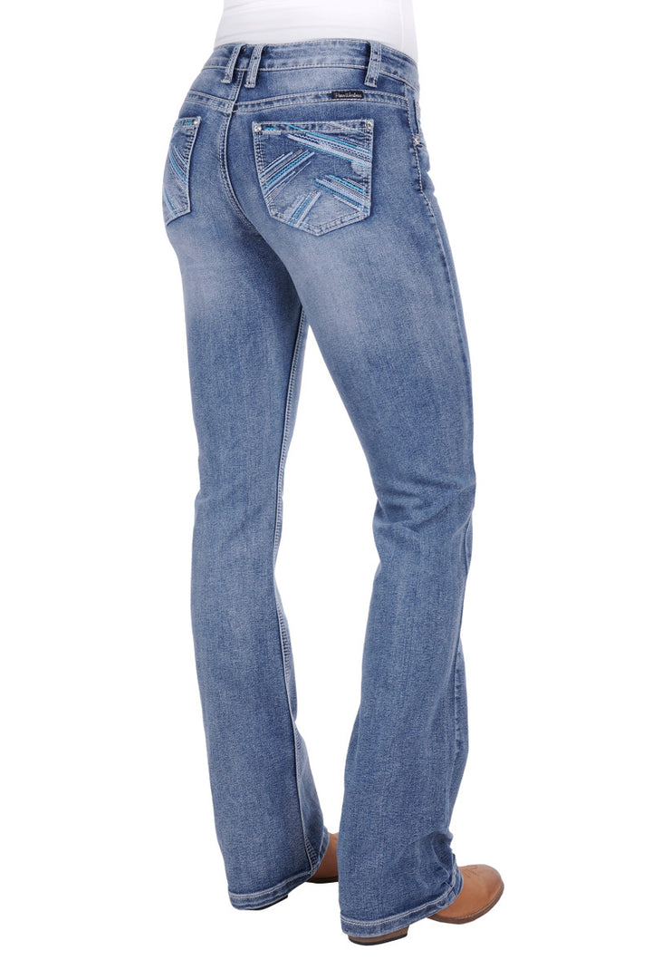 Pure Western Womens Crisscross Relaxrider Jeans