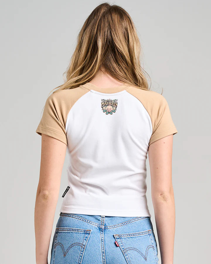 TMH SIDE SADDLE | WOMENS BABY SS TEE - WHITE