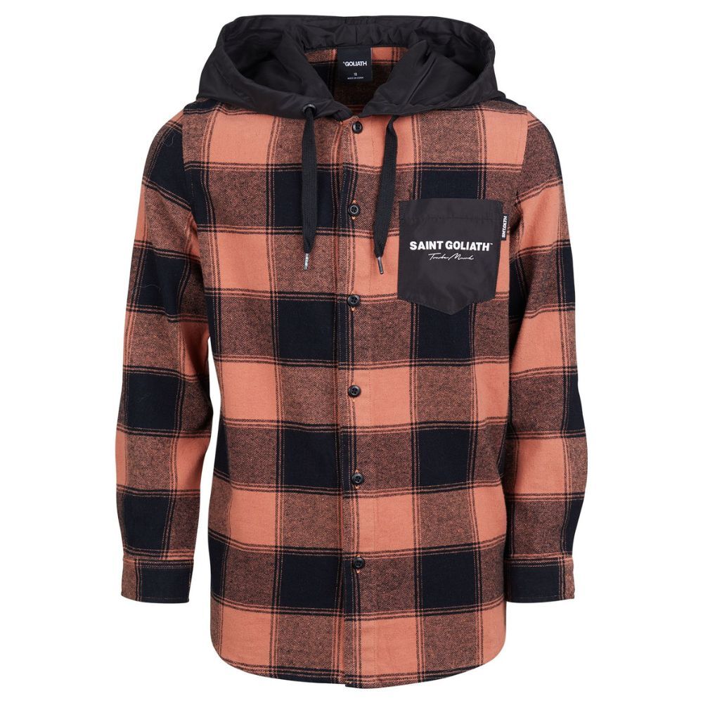 ST GOLIATH- CHECK LS HOODY SHIRT