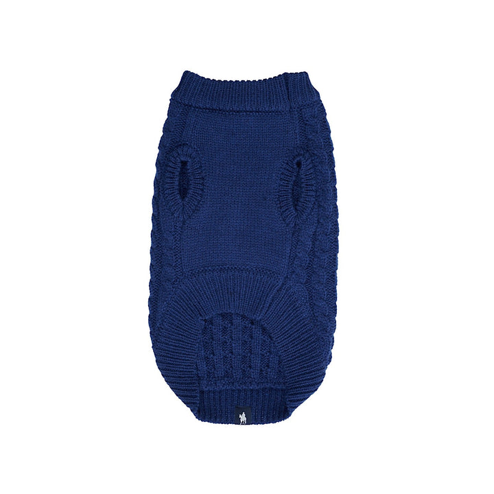 Pure Western Cable Knit Dog Jumper Navy Med
