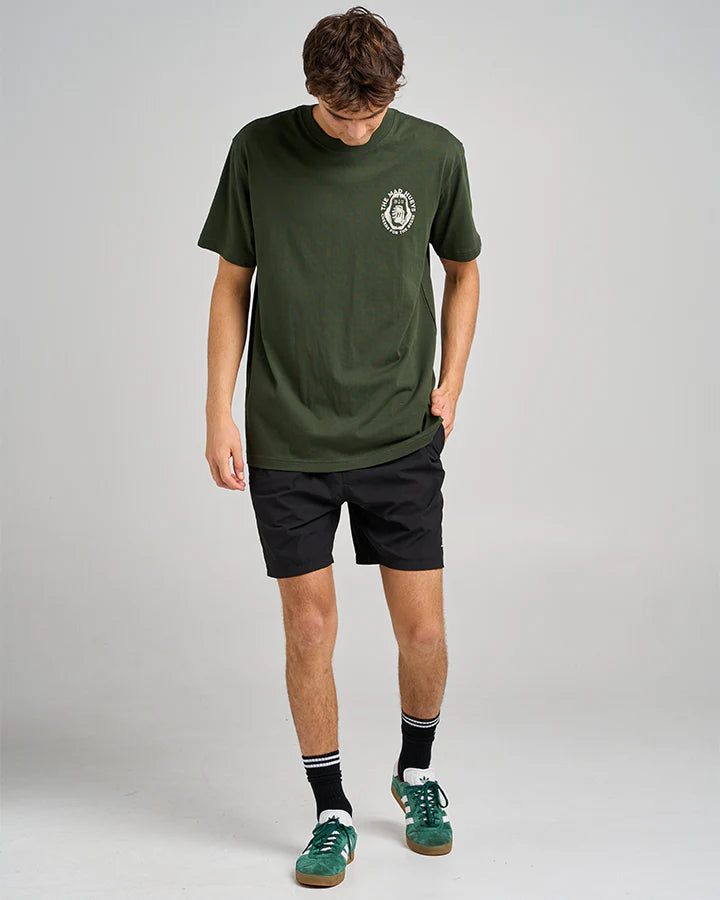 TMH CHEERS AND BEERS | SS TEE - OIL GREEN