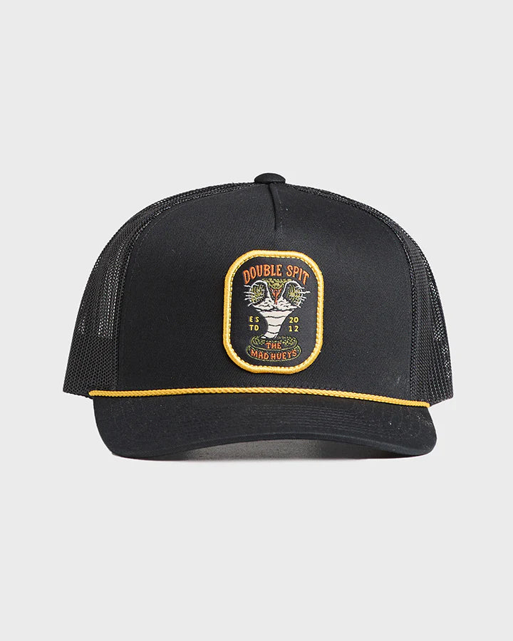 TMH DOUBLE SPIT | TWILL TRUCKER - BLACK
