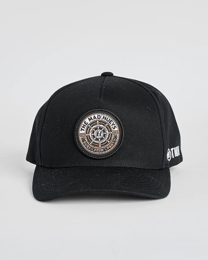 TMH HUEYS SHIP WHEEL | TWILL SNAPBACK - BLACK