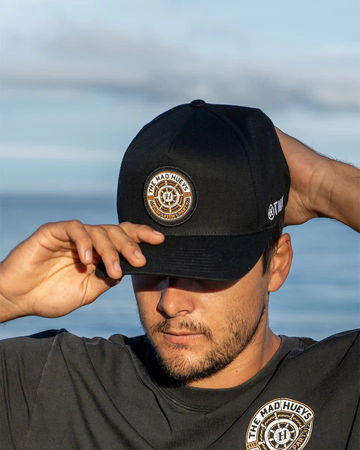 TMH HUEYS SHIP WHEEL | TWILL SNAPBACK - BLACK