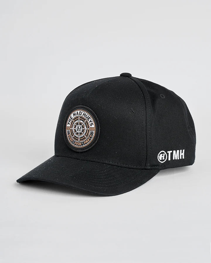 TMH HUEYS SHIP WHEEL | TWILL SNAPBACK - BLACK