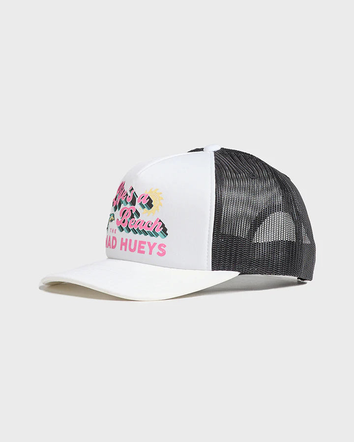 TMH LIFES A BEACH | WOMENS FOAM TRUCKER - WHITE