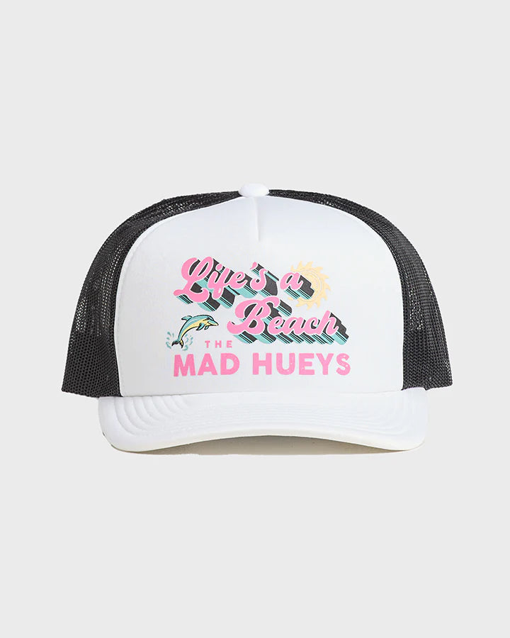 TMH LIFES A BEACH | WOMENS FOAM TRUCKER - WHITE