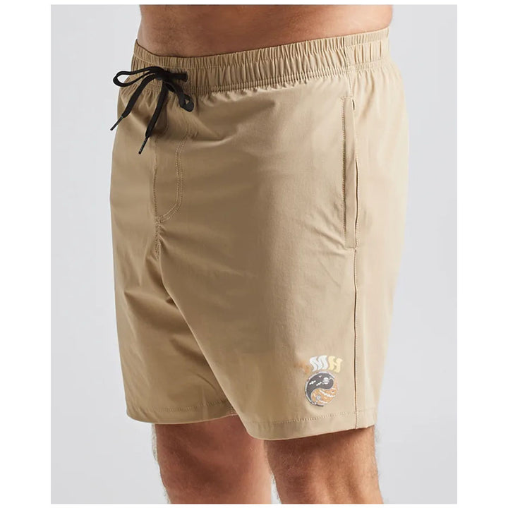 TMH Mens Schooner or Later Volley Shorts 18" Khaki