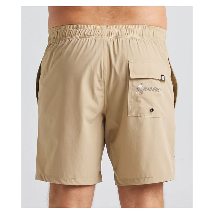 TMH Mens Schooner or Later Volley Shorts 18" Khaki