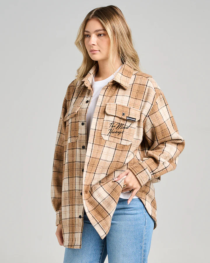 TMH SEAHORSE HUEYS | WOMENS SHACKET - LATTE