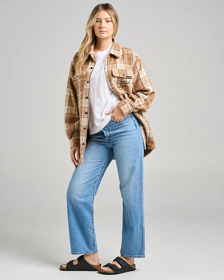 TMH SEAHORSE HUEYS | WOMENS SHACKET - LATTE