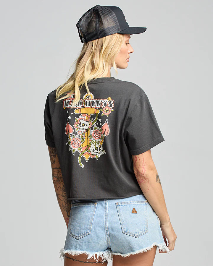 TMH SKULL TATTOO | WOMENS CROP SS TEE