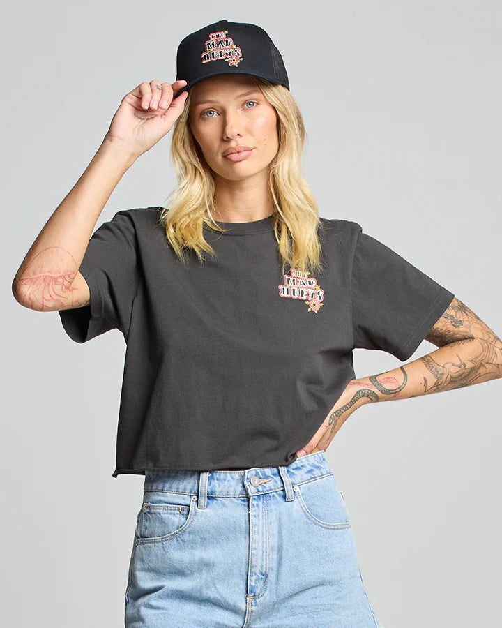 TMH SKULL TATTOO | WOMENS CROP SS TEE