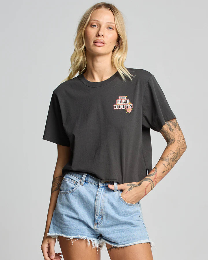 TMH SKULL TATTOO | WOMENS CROP SS TEE