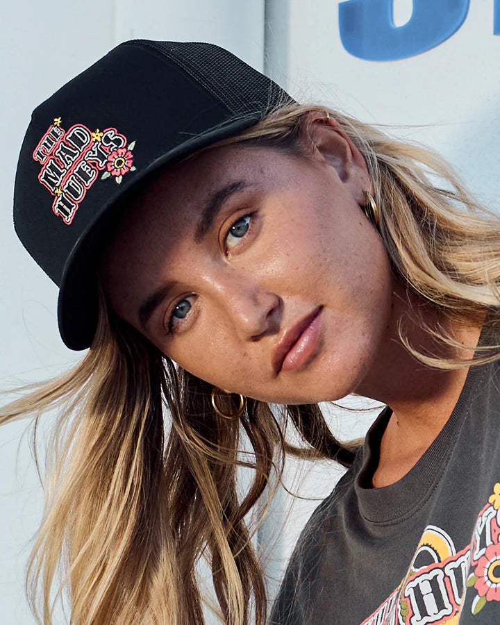 TMH SKULL TATTOO | WOMENS TWILL TRUCKER - BLACK