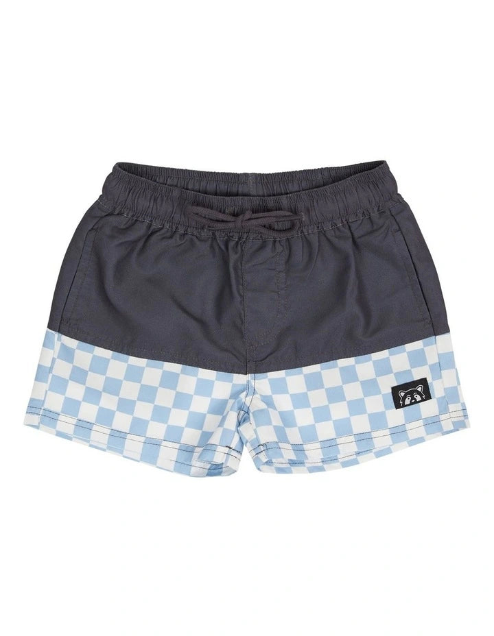 Animal Crackers Check Panel Short Blue