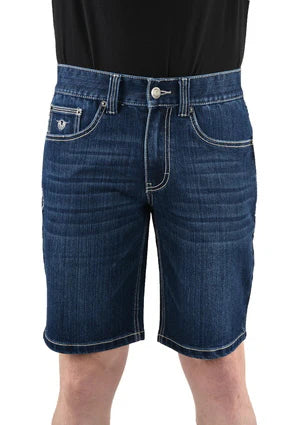 Bullzye Mens Lever Denim Short - Stanley Wash