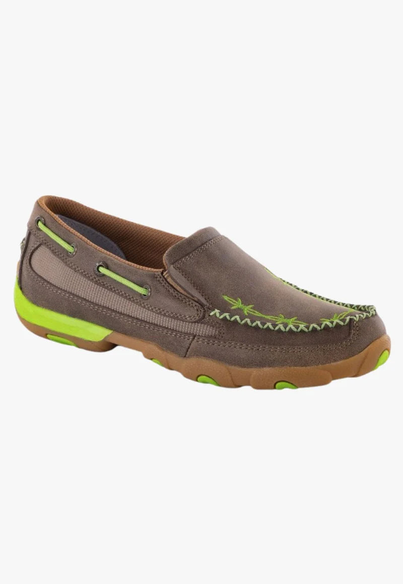 Twisted X Barbed Mocs Slip On Bomber/Emerald