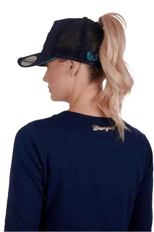 Wrangler Nat HP Ponytail Trucker Cap