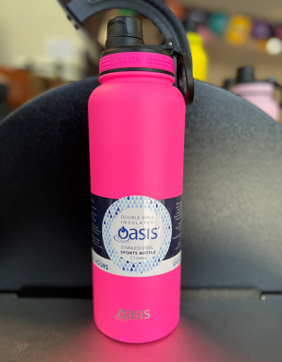 Oasis S/S Double Wall Insulated Sports Bottle W/Screw Cap 780ml - Neon Pink - TheSquarePeg