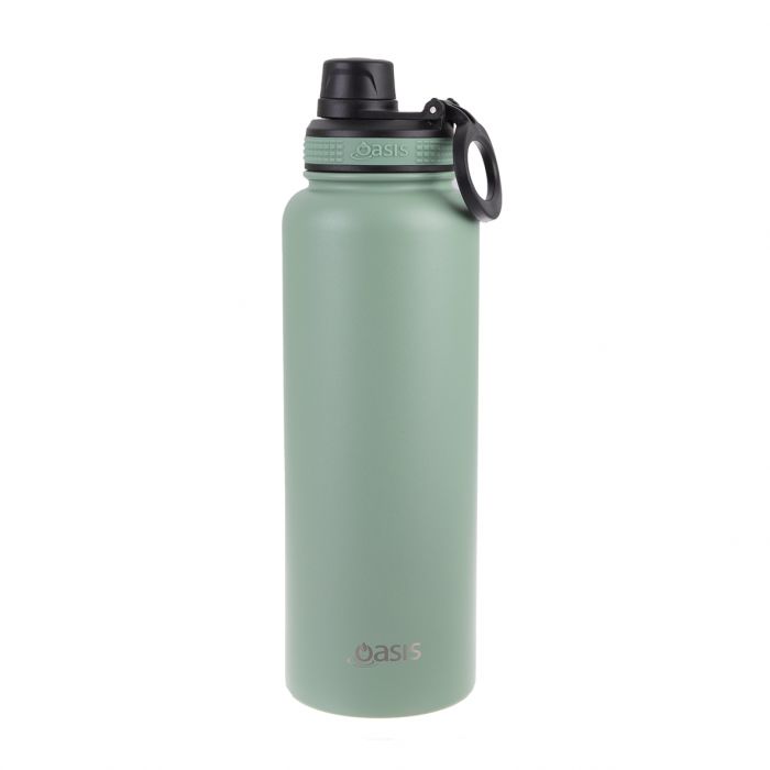 Oasis S/S Double Wall Insulated Challenger Sports Bottle W/ Screw Cap 1.1L - Sage Green - TheSquarePeg