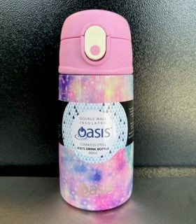 Oasis S/S Double Wall Insulated Kids Bottle W/Sipper 400ml - Galaxy - TheSquarePeg