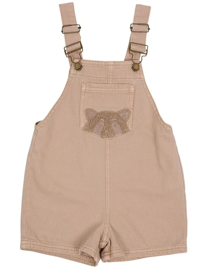 Animal Crackers Upside Overalls Tan